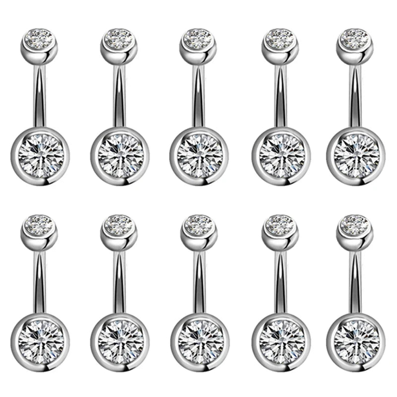 5-12pc/Set Cute Dangle Belly Ring Pack 14G Navel Piercing Bulk Sexy Belly Ring Set Belly Button Ring Lot Pircing Ombligo Jewelry