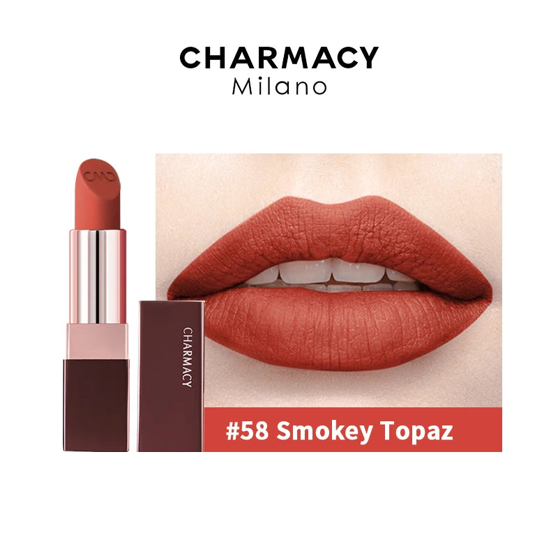 CHARMACY Waterproof Durable Easy To Wear Lipstick Natural Matte Red Velvet Lip Stick Lip Coloring Makeup Women Beauty Cosmetics