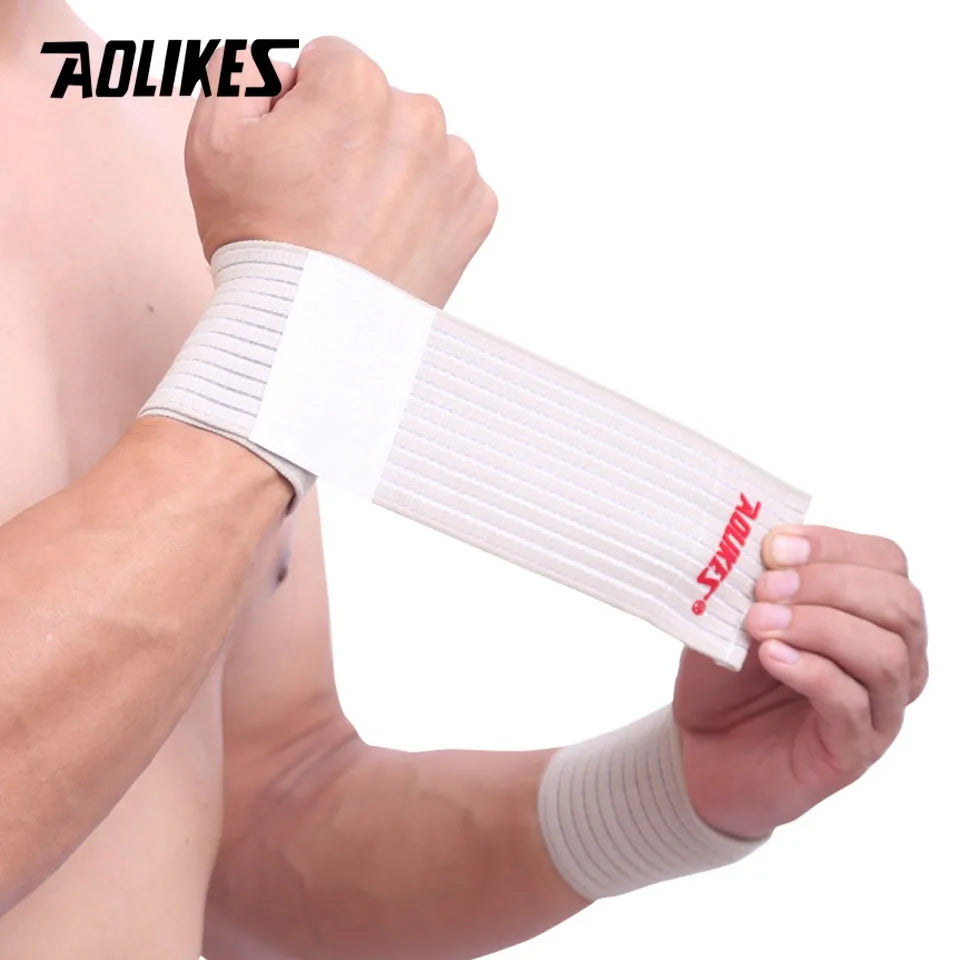 AOLIKES 1PCS Elastic Sport Bandage Wristband hand Gym Support wrist brace Wrap Tennis Cotton Weat band Fitness Powerlifting