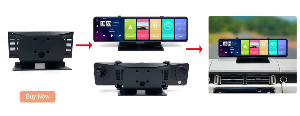 11 zoll Android Auto DVR Touchscreen Rückspiegel Dash Cam 4G hinten Dual Objektiv GPS Kamera Auto Video Recorder Dashboard