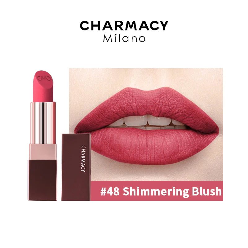 CHARMACY Waterproof Durable Easy To Wear Lipstick Natural Matte Red Velvet Lip Stick Lip Coloring Makeup Women Beauty Cosmetics