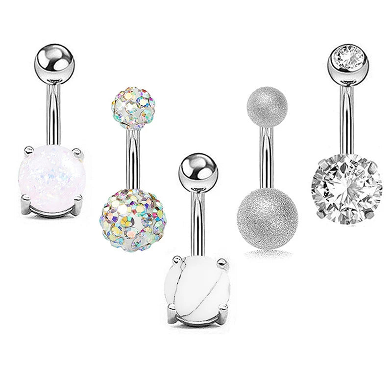 5-12pc/Set Cute Dangle Belly Ring Pack 14G Navel Piercing Bulk Sexy Belly Ring Set Belly Button Ring Lot Pircing Ombligo Jewelry