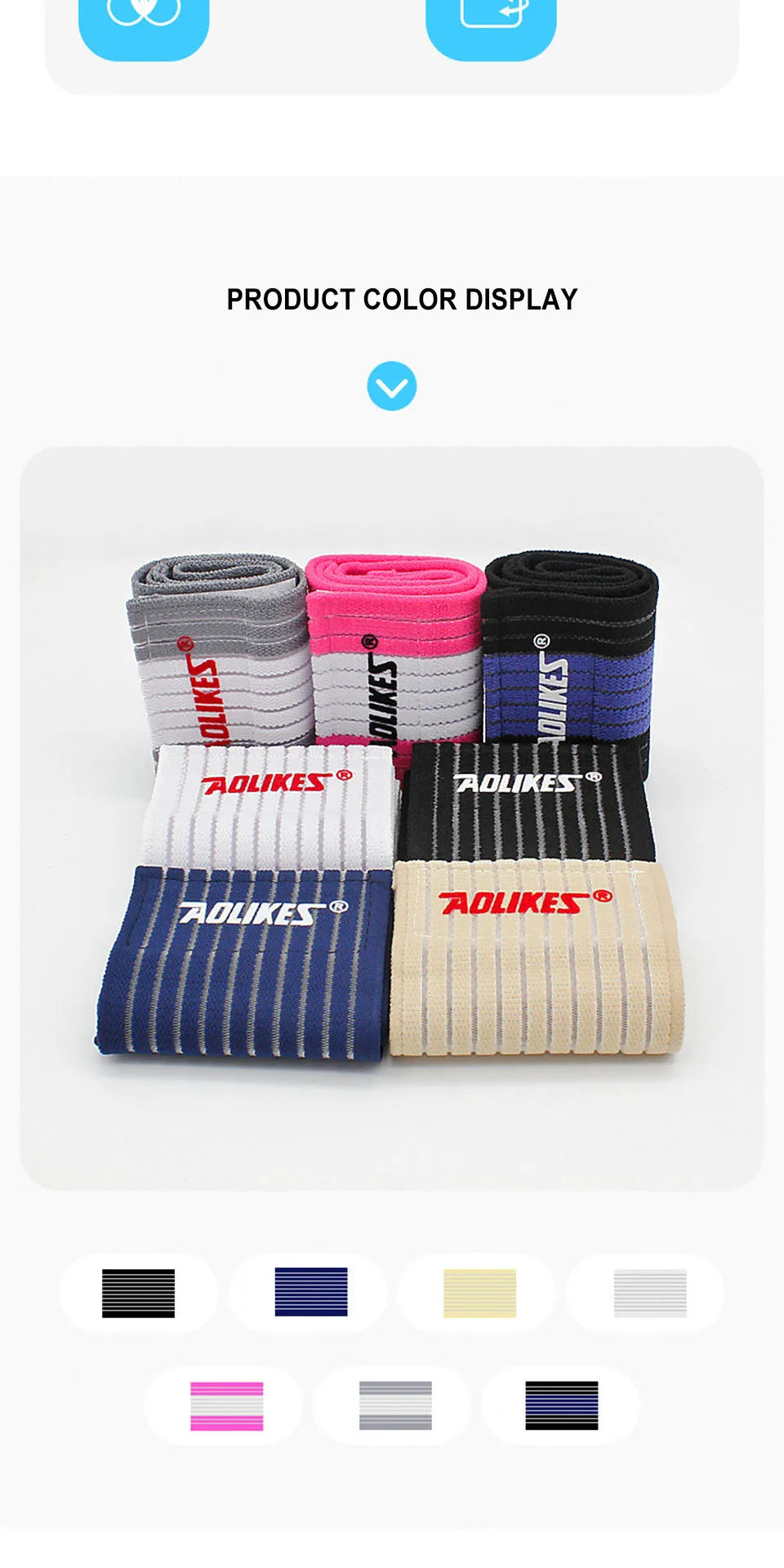 AOLIKES 1PCS Elastic Sport Bandage Wristband hand Gym Support wrist brace Wrap Tennis Cotton Weat band Fitness Powerlifting