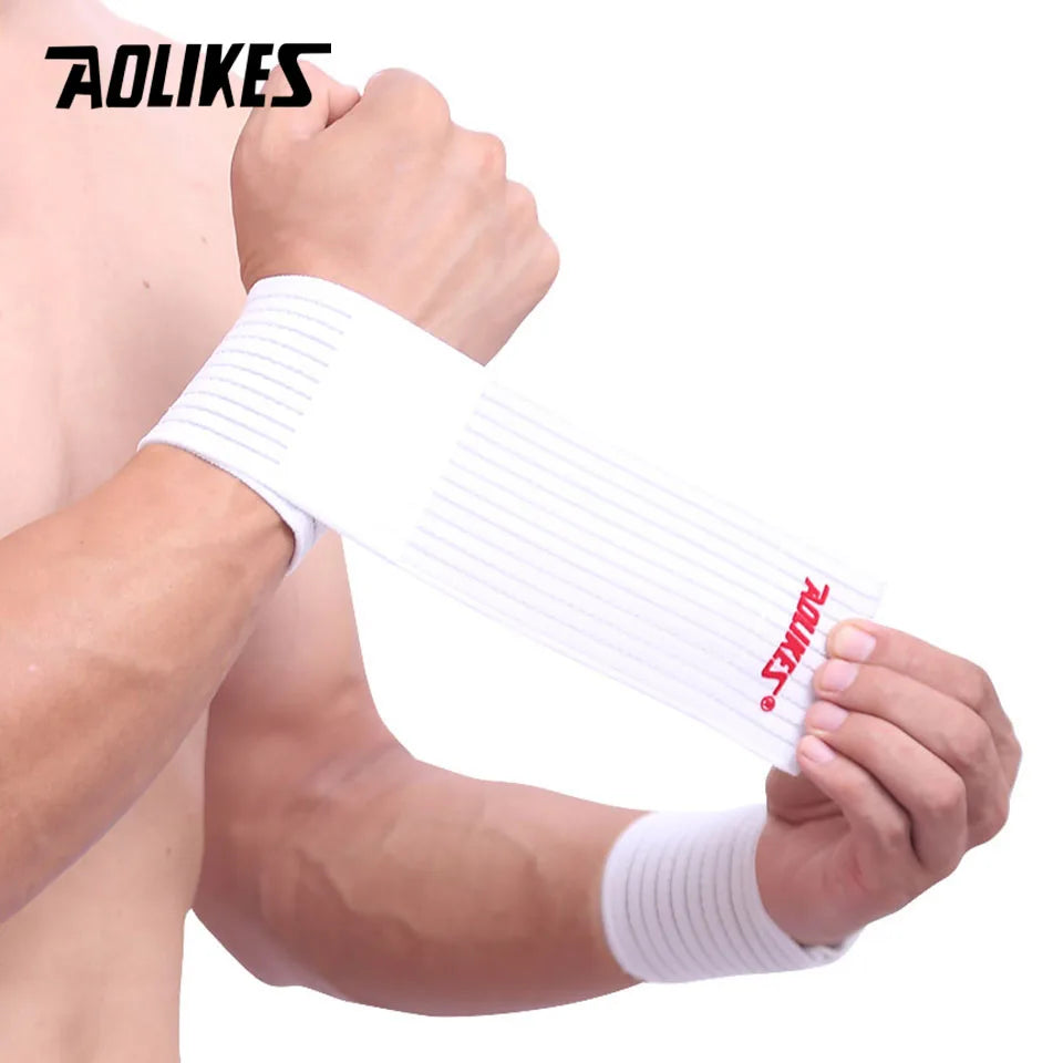 AOLIKES 1PCS Elastic Sport Bandage Wristband hand Gym Support wrist brace Wrap Tennis Cotton Weat band Fitness Powerlifting