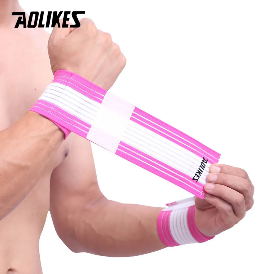 AOLIKES 1PCS Elastic Sport Bandage Wristband hand Gym Support wrist brace Wrap Tennis Cotton Weat band Fitness Powerlifting