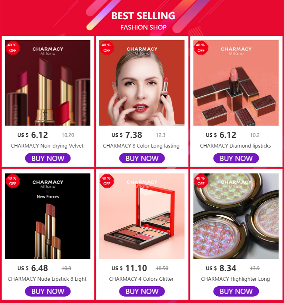 CHARMACY Waterproof Durable Easy To Wear Lipstick Natural Matte Red Velvet Lip Stick Lip Coloring Makeup Women Beauty Cosmetics