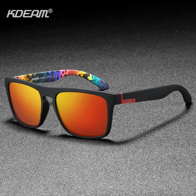 KDEAM Polarized Designer Square Sunglasses Men or Women Elastic Paint Frame Mirror Sun Glasses 17 Colors Available - ActiveLifeTech