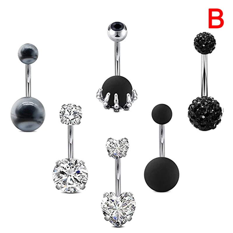 5-12pc/Set Cute Dangle Belly Ring Pack 14G Navel Piercing Bulk Sexy Belly Ring Set Belly Button Ring Lot Pircing Ombligo Jewelry