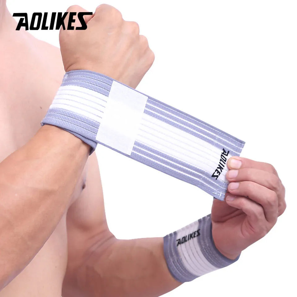 AOLIKES 1PCS Elastic Sport Bandage Wristband hand Gym Support wrist brace Wrap Tennis Cotton Weat band Fitness Powerlifting