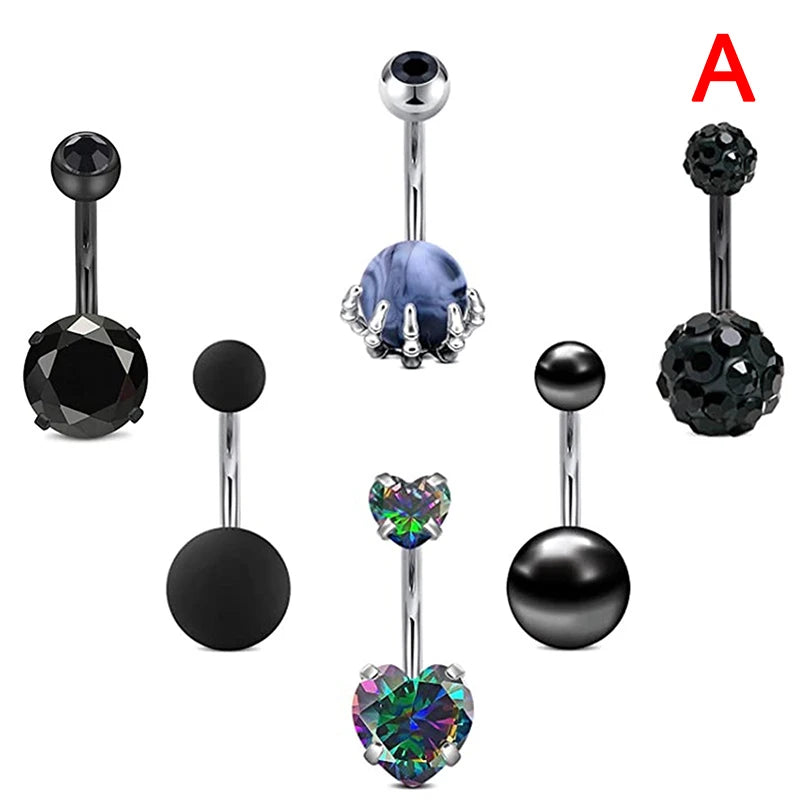 5-12pc/Set Cute Dangle Belly Ring Pack 14G Navel Piercing Bulk Sexy Belly Ring Set Belly Button Ring Lot Pircing Ombligo Jewelry