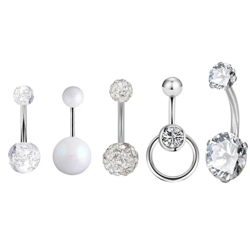 5-12pc/Set Cute Dangle Belly Ring Pack 14G Navel Piercing Bulk Sexy Belly Ring Set Belly Button Ring Lot Pircing Ombligo Jewelry