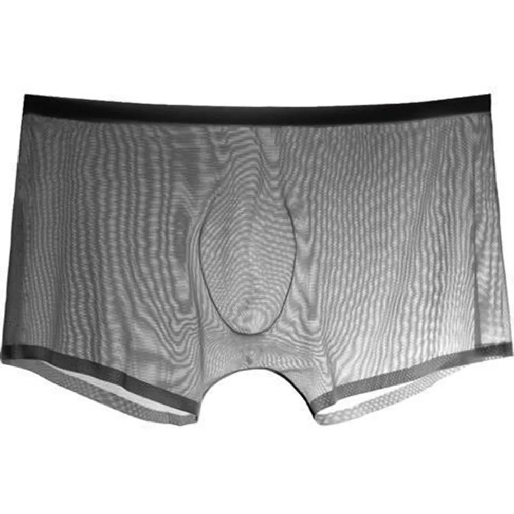 Herrenunterwäsche Transparente Boxershorts Ausbuchtung Eisseide Durchsichtige Unterhose Sexy Slips Niedrige Taille Höschen Dessous Intimates