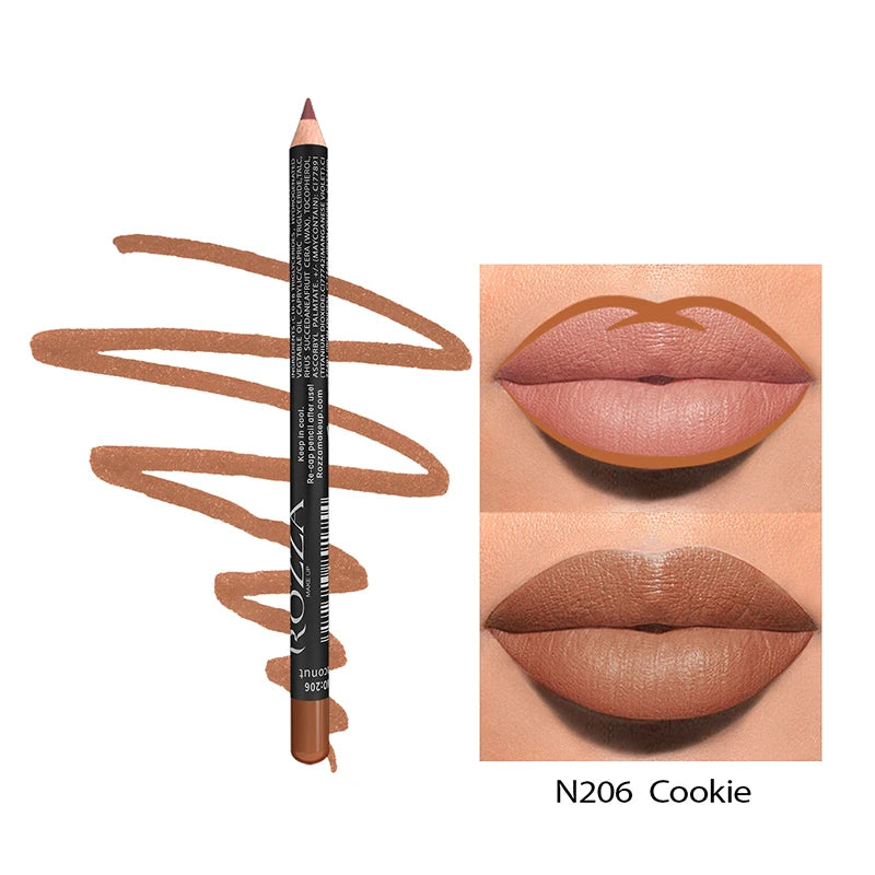 14 Farben Nude Matte Lippenstift Bleistift Langanhaltender wasserfester Lippenstift Hochpigmentierter Lipliner Lippen-Makeup-Tool