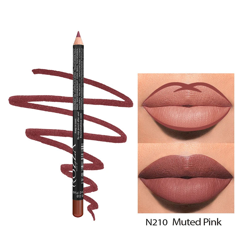 14 Farben Nude Matte Lippenstift Bleistift Langanhaltender wasserfester Lippenstift Hochpigmentierter Lipliner Lippen-Makeup-Tool