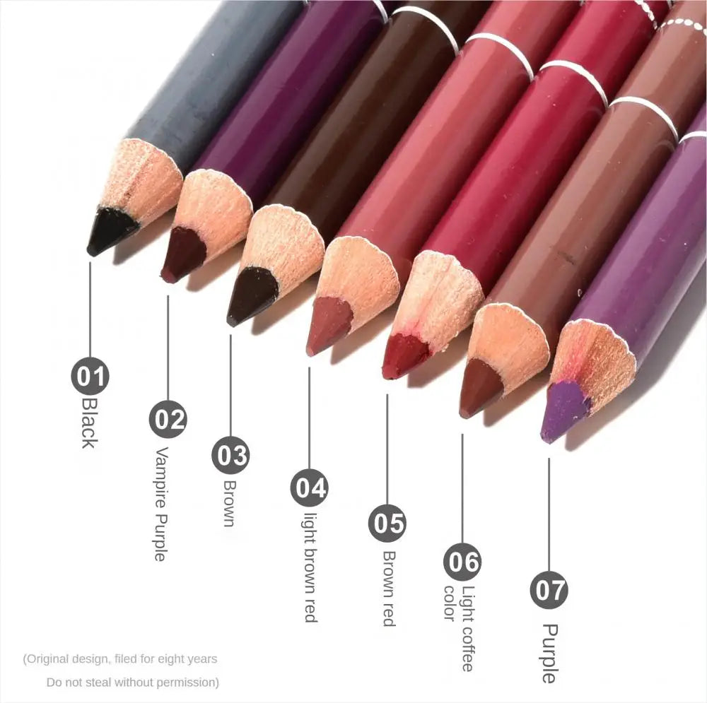 1PC Professioneller Holz-Lippenkonturstift, wasserdicht, für Damen, charmanter Lippenkonturstift, weicher Make-up-Stift, langlebiges Kosmetik-Werkzeug für Damen, 28 Farben