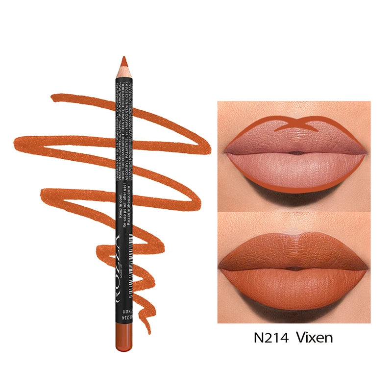 14 Farben Nude Matte Lippenstift Bleistift Langanhaltender wasserfester Lippenstift Hochpigmentierter Lipliner Lippen-Makeup-Tool