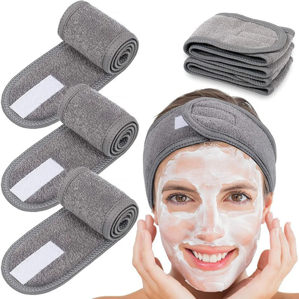 1pc Adjustable Head Band Hairband with 1 Mask Brush Yoga Spa Bath Shower Makeup Wash Face Cosmetic Headband Make Up Accessories