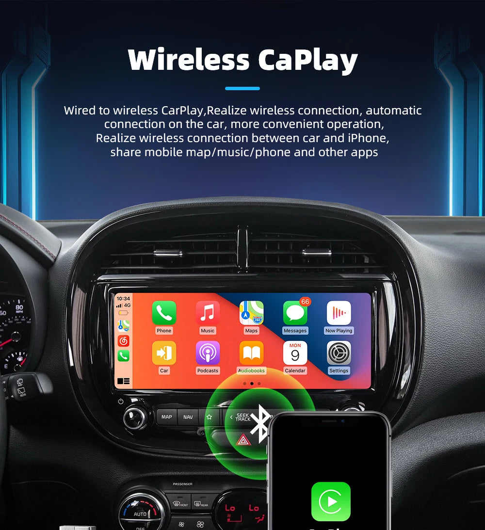 CarAIBOX 2in1 Wireless CarPlay Dongle und Wireless Android Auto Box für Autoradio mit kabelgebundenem CarPlay