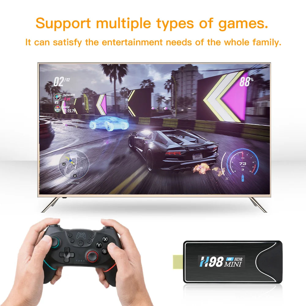 HONGTOP Mini TV Stick H98Mini Android 10 Support 4K HD Video 2.4G/5G WiFi TV Box H.265 Bluetooth Media Player Set Top Box