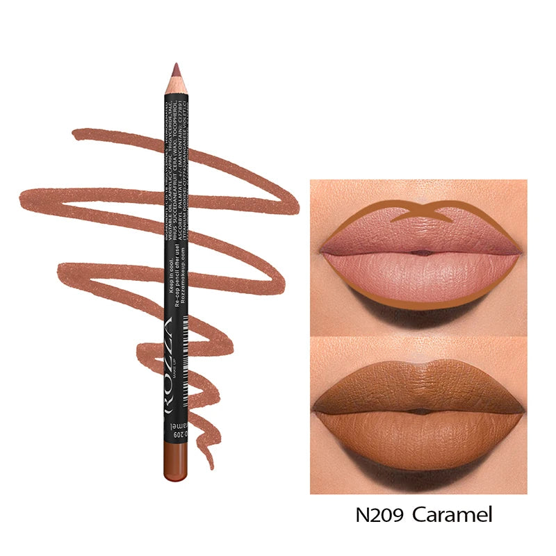 14 Farben Nude Matte Lippenstift Bleistift Langanhaltender wasserfester Lippenstift Hochpigmentierter Lipliner Lippen-Makeup-Tool