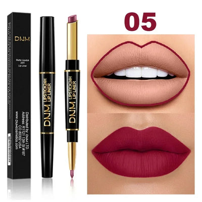 2 In 1 Matte Lipstick Pencil Double Ended Lip Liner Pen Red Nude Long Lasting Waterproof Lady Charming Lip Pencil Makeup Tools - ActiveLifeTech