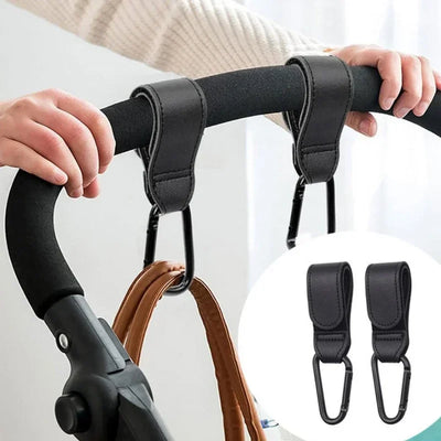 1/2pcs PU Leather Baby Bag Stroller Hook Pram Rotate 360 Degree Rotatable Cart Organizer Pram Hook Stroller Accessories - ActiveLifeTech