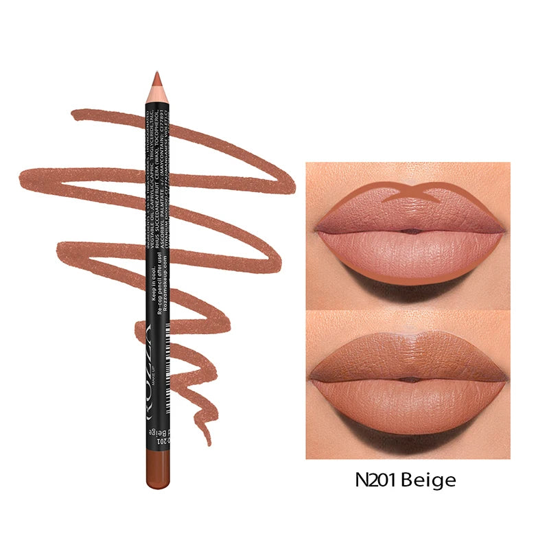 14 Farben Nude Matte Lippenstift Bleistift Langanhaltender wasserfester Lippenstift Hochpigmentierter Lipliner Lippen-Makeup-Tool