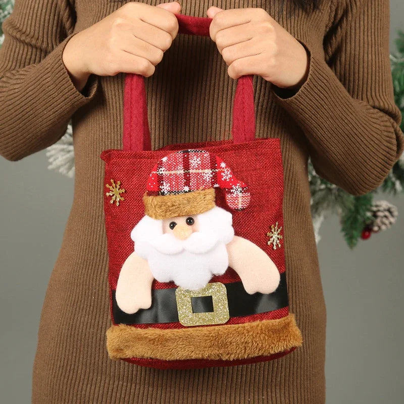 Christmas Gift Bag Linen Cloth