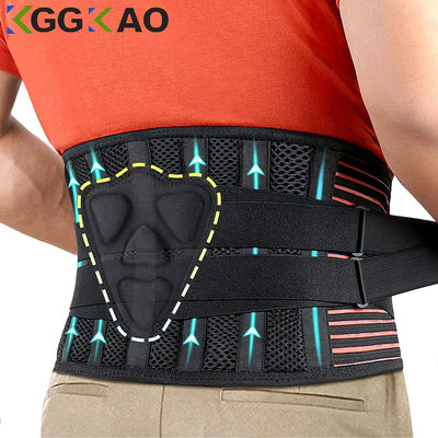 Lower Back Brace with 6 Stays Anti-skid Orthopedic Lumbar Support with Pad Breathable Waist Support Belt for Gym Pain Relief - ActiveLifeTech