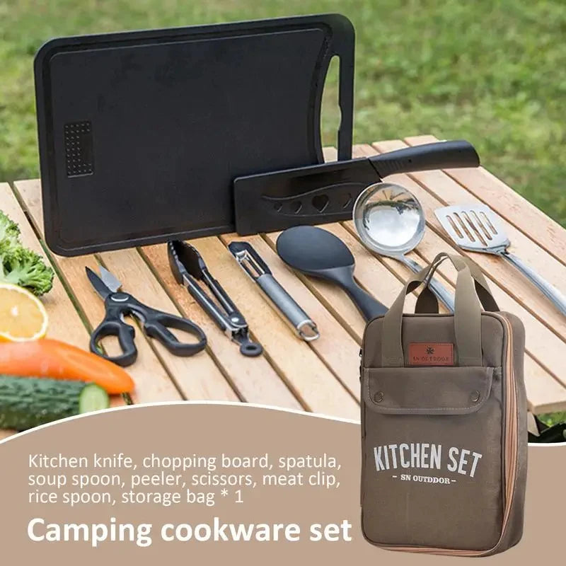 8pcs Camping Kitchen Cookware Set