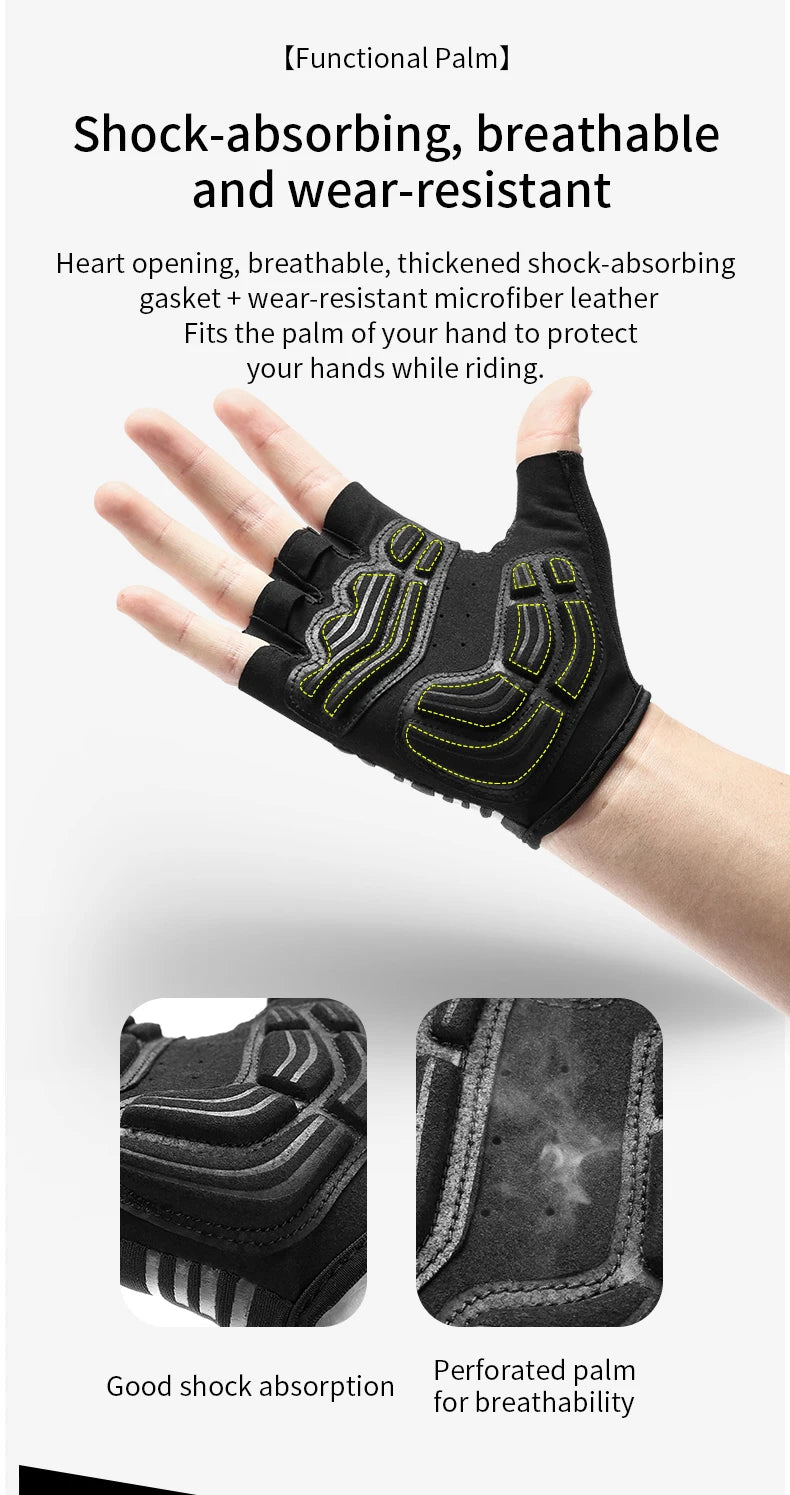 Gants de cyclisme de sport Gants de vélo à demi-doigts - Gants de vélo de montagne pour hommes et femmes Gants de vélo VTT Entraînement