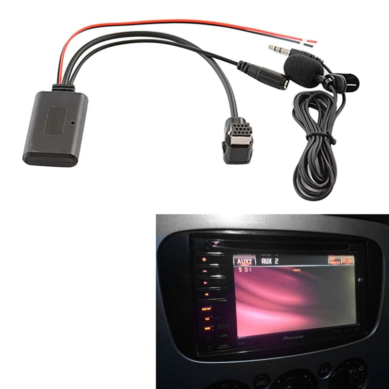 2X Auto Bluetooth 5.0 Aux Kabel Mikrofon Freisprecheinrichtung Handy Kostenloser Anruf Adapter Für Pioneer Radio IP-BUS P99 P01