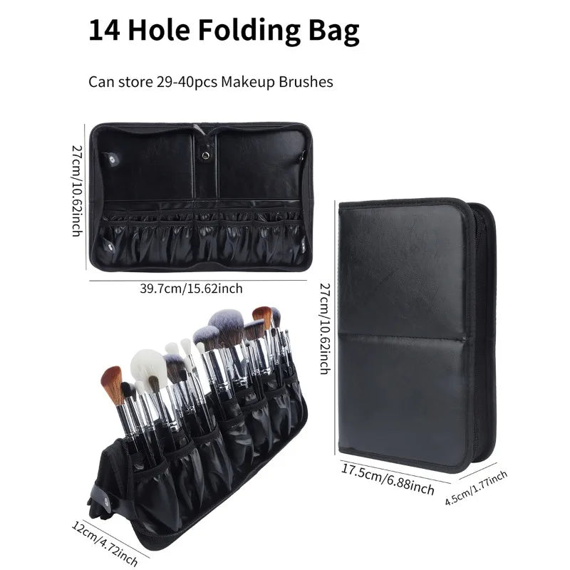 Faltbare Make-Up Pinsel Tasche 14/23/29 Löcher Make-Up Pinsel Werkzeuge Organizer Professionelle Kosmetische Lagerung Tasche Wasserdicht