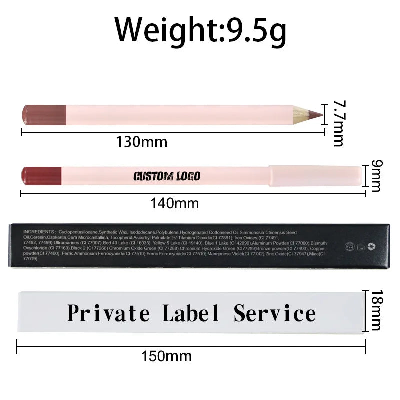 Rosa Lipliner-Bleistift Private Label Matte Natürliches wasserdichtes Lipliner-Pigment Individuelles Logo Make-up Großhandelsartikel zum Weiterverkauf