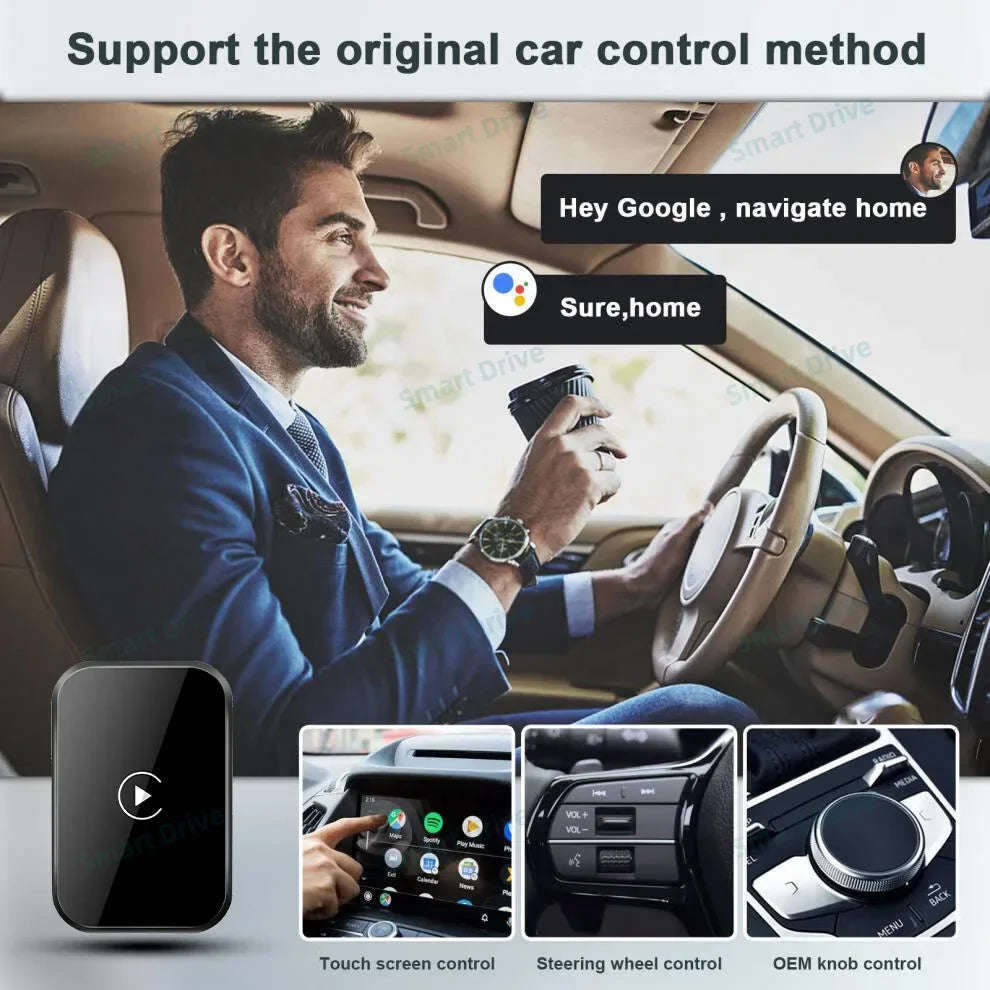 Mini 2in1 Kabelgebundene zu kabellose AI-Box Carplay Android Auto Adapter für OEM-Autoradio Smart Audio Box Bluetooth WiFi Automatische Verbindung