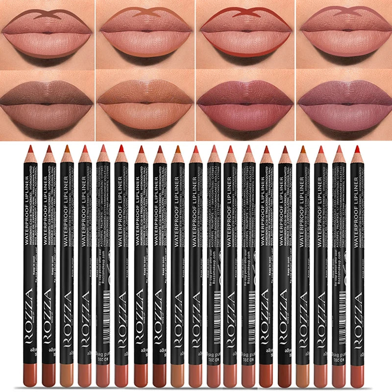 14 Farben Nude Matte Lippenstift Bleistift Langanhaltender wasserfester Lippenstift Hochpigmentierter Lipliner Lippen-Makeup-Tool