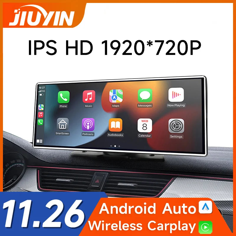 11,26 Zoll 2024 Neues Upgrade JIUYIN Universal-Autoradio Multimedia-Navigation Drahtloses CarPlay Apple Android Auto Mirror Music MP5