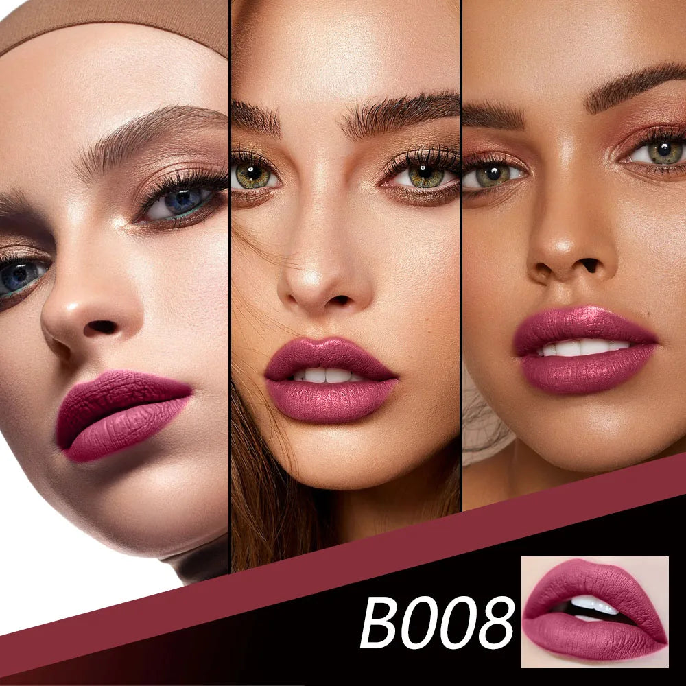 Matte Nude-Lippenstift, samtig, lichtecht, nicht klebend, Nude-Lippenstift, matter Lippenstift, lang anhaltender, wasserfester Lippenstift für Frauen