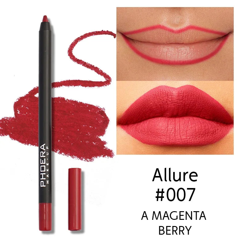 Wasserfester Lipliner-Stift, sexy rot, matt, Konturtönung, Lipliner, langanhaltend, Antihaft-Becher, Nude-Lippenstift, Lippen-Make-up, Kosmetik