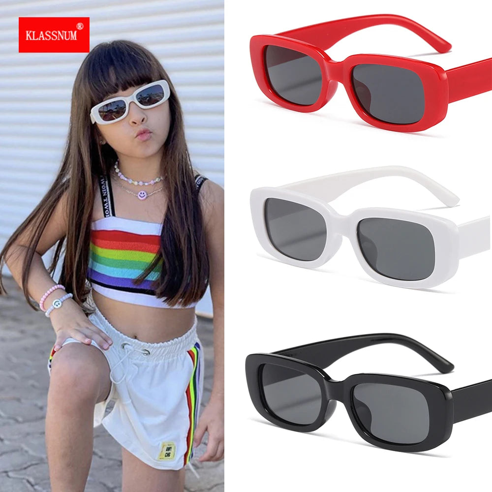 Trendy Sonnenbrillen für Kinder 2024 Kinder Sonnenbrille Rechteckiger Rahmen Baby Mädchen Jungen Kinderbrille UV400 Brillen 2-8 Jahre Brillen