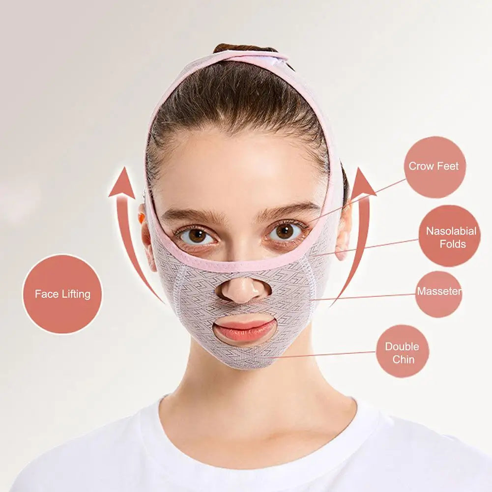 Kinn-Wangen-Schlankheitsbandage, V-Shaper, Schönheits-Facelifting, Sculpting, Schlafmaske, wiederverwendbarer Gesichts-V-Linien-Shaping-Werkzeuggürtel