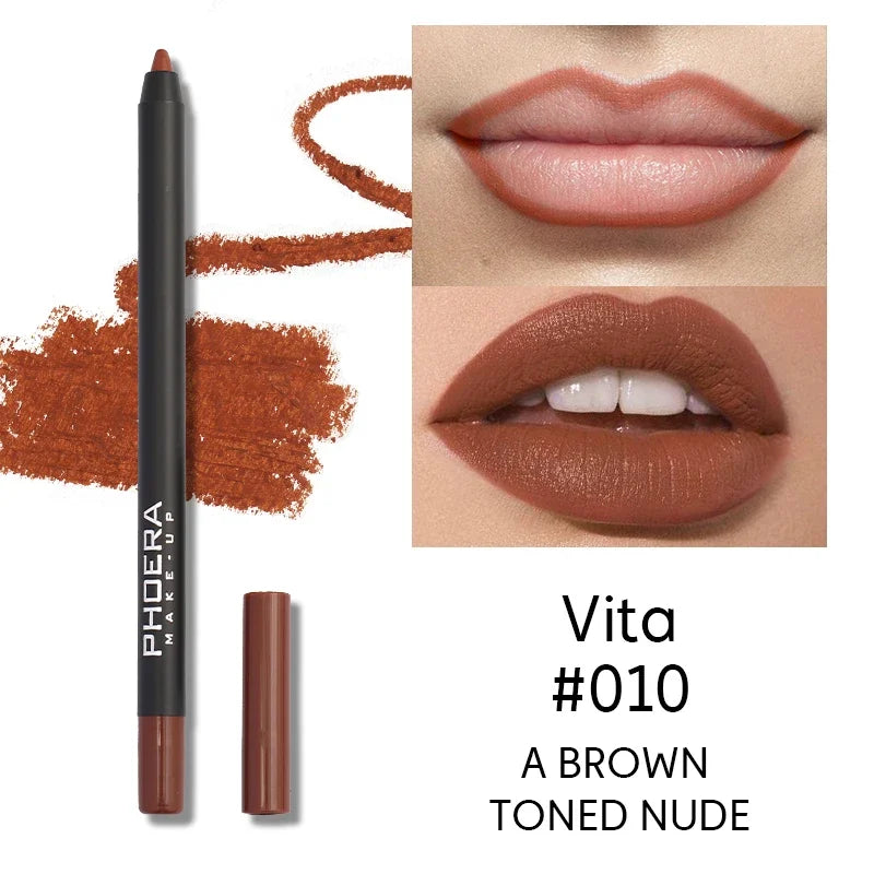 Wasserfester Lipliner-Stift, sexy rot, matt, Konturtönung, Lipliner, langanhaltend, Antihaft-Becher, Nude-Lippenstift, Lippen-Make-up, Kosmetik