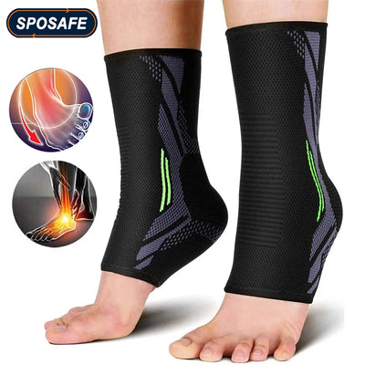 Ankle Brace Compression Support Sleeves Elastic Breathable for Men Women Injury Recovery Joint Pain Foot Sports Basketball Socks - ActiveLifeTech