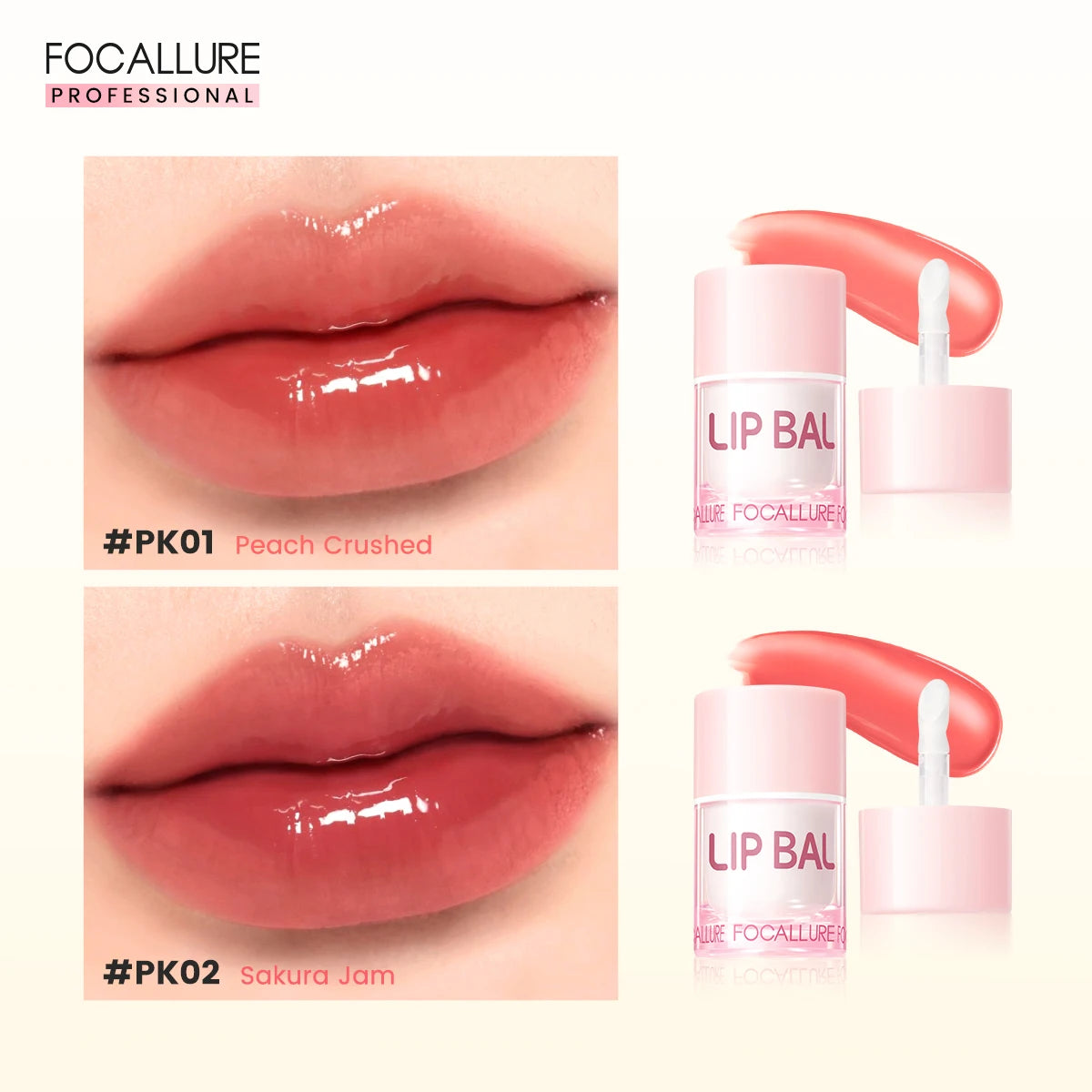 FOCALLURE 2 Stück Lipgloss Diamant-Lippenstift Nicht klebender flüssiger Lippenstift Set Feuchtigkeitsspendende Lip Blam Lippen Make-up Kosmetik