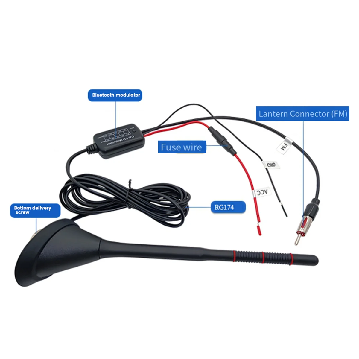 Car DAB+GPS+FM Antenna Car Active Radio Antenna with Bluetooth Modulator Waterproof Dustproof Universal Antenna