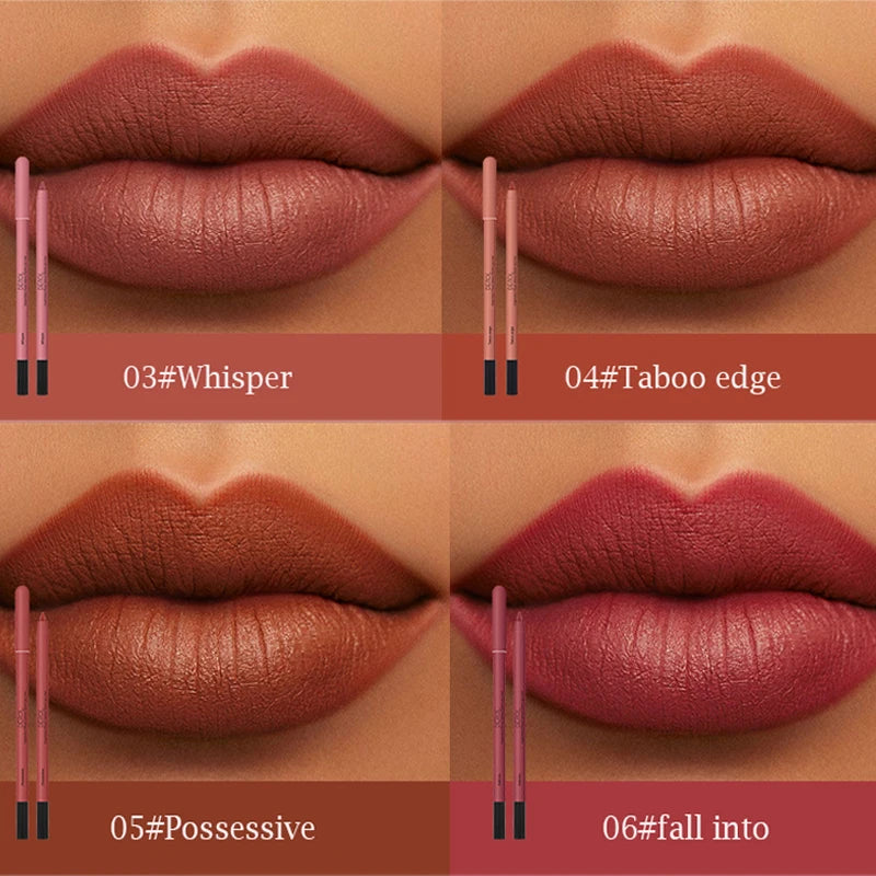 Wasserfester Lipliner-Stift, sexy rot, matt, Konturtönung, Lipliner, langanhaltend, Antihaft-Becher, Nude-Lippenstift, Lippen-Make-up, Kosmetik