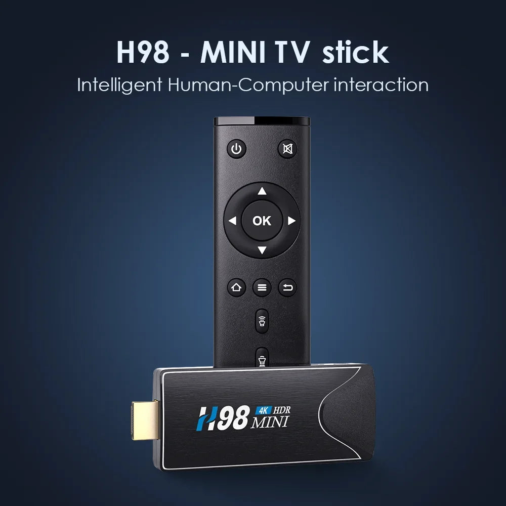 HONGTOP Mini TV Stick H98Mini Android 10 Support 4K HD Video 2.4G/5G WiFi TV Box H.265 Bluetooth Media Player Set Top Box