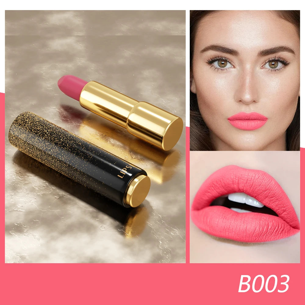 Matte Nude-Lippenstift, samtig, lichtecht, nicht klebend, Nude-Lippenstift, matter Lippenstift, lang anhaltender, wasserfester Lippenstift für Frauen