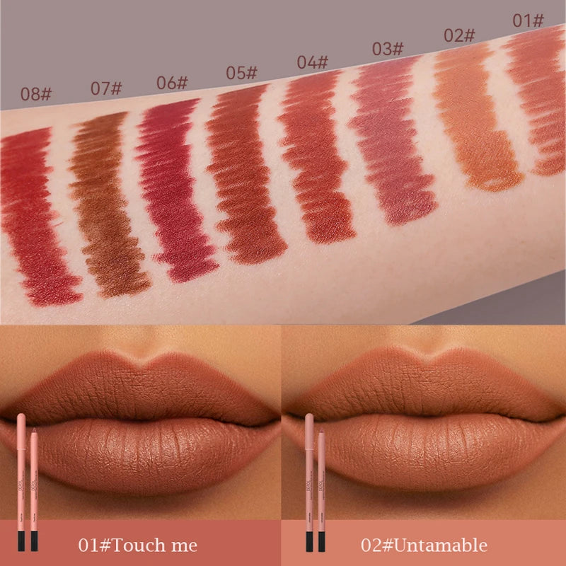 Wasserfester Lipliner-Stift, sexy rot, matt, Konturtönung, Lipliner, langanhaltend, Antihaft-Becher, Nude-Lippenstift, Lippen-Make-up, Kosmetik