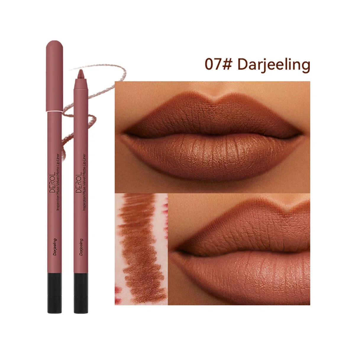 Wasserfester Lipliner-Stift, sexy rot, matt, Konturtönung, Lipliner, langanhaltend, Antihaft-Becher, Nude-Lippenstift, Lippen-Make-up, Kosmetik